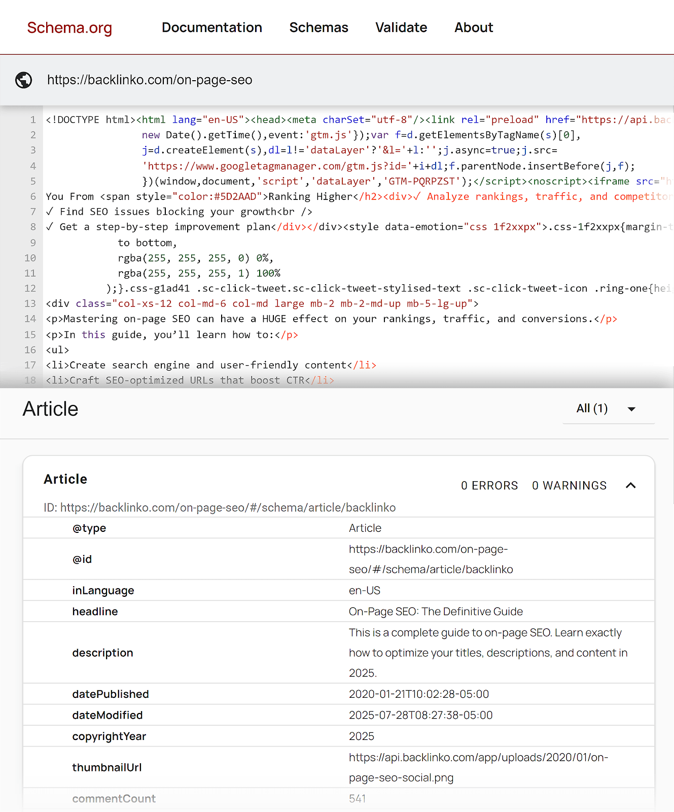 Schema Markup Validator – Testing WordPress plugins