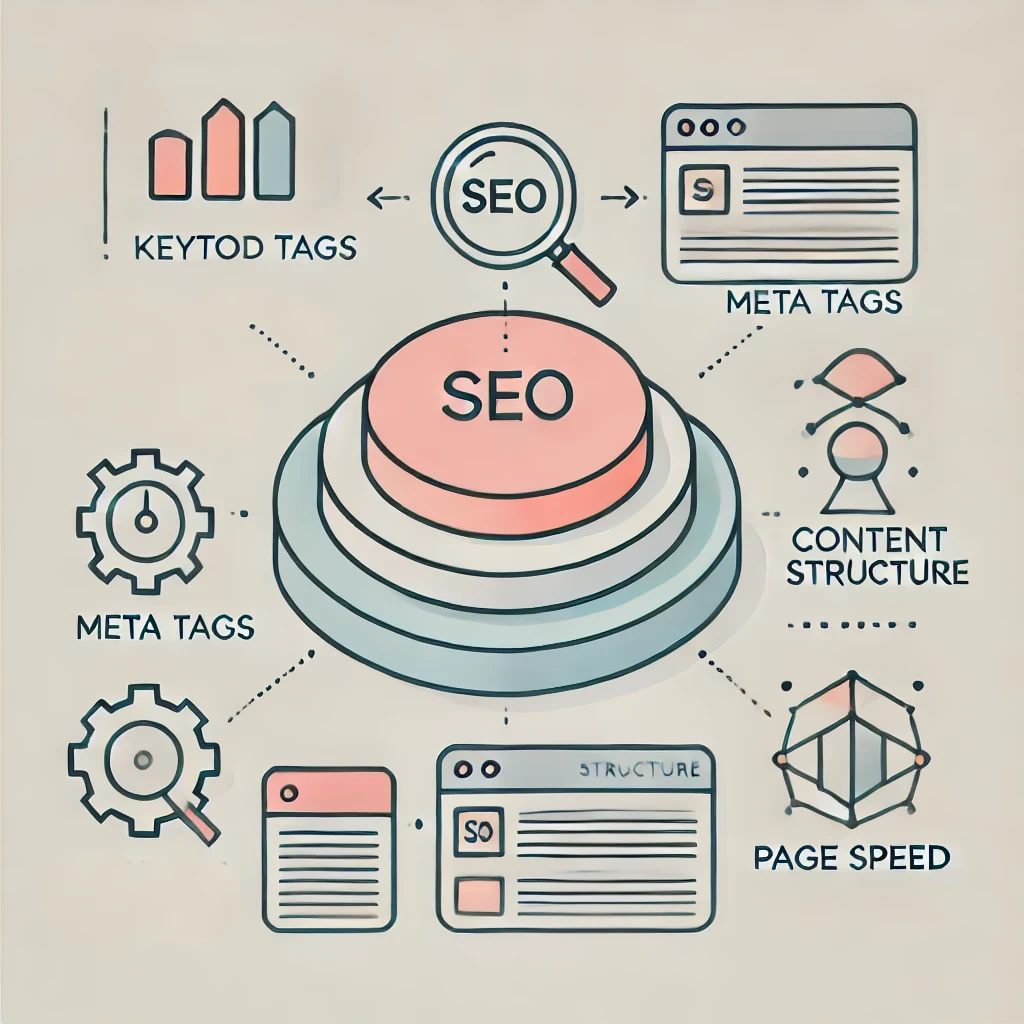콘텐츠 SEO 전략 파스텔 일러스트